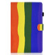 For Samsung Galaxy Tab A10.1 (2019) T510 Colored Drawing Horizontal Flip Leather Case with Holder & Card Slots(Rainbow)