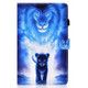 For Samsung Galaxy Tab A10.1 (2019) T510 Colored Drawing Horizontal Flip Leather Case with Holder & Card Slots(Lion)