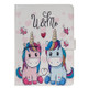 For Galaxy Tab A 8.0 (2018) / T387 Colored Drawing Pattern Horizontal Flip PU Leather Case with Holder & Card Slots(Couple Unicorn)