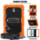 Shockproof Colorful Silica Gel + PC Protective Case for Galaxy Tab A 10.5 T590, with Holder & Shoulder Strap & Hand Strap & Pen Slot(Orange)