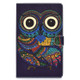 For Samsung Galaxy Tab A 10.5 T590/T595 Colored Drawing Pattern Horizontal Flip PU Leather Case with Holder & Card Slot(Owl)