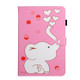 For 8 inch Universal Tablet PC Colored Drawing Pattern Horizontal Flip PU Leather Case with Holder & Card Slot(Loving Elephant)