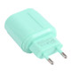 13-22 2.1A Dual USB Macarons Travel Charger, EU Plug(Green)