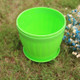 10 PCS Imitation Wooden Barrel Plastic Resin Flower Pot with Tray, Top Diameter: 16cm, Height: 13.5cm(Green)