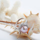 925 Sterling Silver Adjustable Big Jewelry Stone Natural Pearl Ring for Women, Gem Color:White