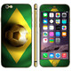Brazil Flag Pattern Mobile Phone Decal Stickers for iPhone 6 Plus & 6S Plus