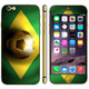 Brazil Flag Pattern Mobile Phone Decal Stickers for iPhone 6 Plus & 6S Plus