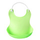 Baby Infant Toddler Waterproof Silicone Bib Infants Feeding Lunch Roll-up Apron(Light green)