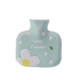 Plush Cover Rubber Hot Water Bottle Cartoon Flower Thickened Safety Water Injection Warming Handbag(Green)