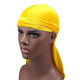 Velvet Turban Cap Long-tailed Pirate Hat Chemotherapy Cap (Yellow)