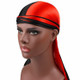 Double-coloured Silk Satin Long-tailed Pirate Hat Turban Cap Chemotherapy Cap (Black Red)