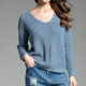 V-neck Pullover Personalized String Sexy Sweater, Size: L(Light Blue )