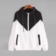 Women Jackets Female Zipper Pockets Casual Long Sleeves Coats Autumn Hooded Windbreaker Jacket, Size:M(Black)