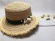 Lovely Flat Top Straw Hat Summer Spring Women& Trip Caps &Leisure Pearl  Beach Sun Hats Breathable Fashion  Flower Girl Hat, Size:55-58cm(2)