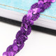 ZP0003015 Wave Shape Sequins Lace Belt DIY Clothing Accessories, Length: 25m, Width: 1.5cm(Dark Purple)