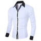 Casual Business Men Dress Long Sleeve Cotton Stylish Social Shirts, Size:L(White)