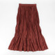 Elastic Waist Pearl Pleated Skirt, Size:  One Size( Brick Red )