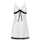 3 PCS Sling Lace Sexy Perspective Lingerie Nightdress, Size:XXXL (White)