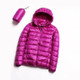 Casual Ultra Light White Duck Down Jacket Women Autumn Winter Warm Coat Hooded Parka, Size:XXL(Purple)