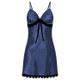 3 PCS Sling Lace Sexy Perspective Lingerie Nightdress, Size:S (Blue)