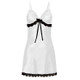 3 PCS Sling Lace Sexy Perspective Lingerie Nightdress, Size:XL (White)