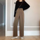 Wild Fashion Wide-Leg Pants Casual Loose Suit Pants, Size: L(Brown)