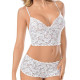 3PCS Sexy Lace Ladies Underwear Bra And Panty Set, Size:M(White)