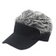 Unisex Fashion Outdoor Sunshade Baseball Cap with Wig, Size: One Size(Adult Black Silver Ash Wig)
