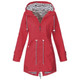 Women Waterproof Rain Jacket Hooded Raincoat, Size:M(Red)