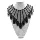 10 PCS Feather-shaped Lace Embroidery Collar Flower Fake Collar DIY Clothing Accessories, Size: 29 x 27cm(Black)