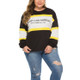 Letters Print Loose Sweatshirt (Color:Black Size:XXXL)