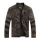 Autumn And Winter Fashion Tide Male Leather Jacket (Color:Coffee Size:XL)