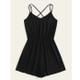 Sling V-Neck Shorts Jumpsuit (Color:Black Size:L)