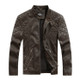Autumn And Winter Fashion Tide Male Leather Jacket (Color:Coffee Size:XXL)