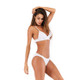 Sexy Low Waist Strapless Split Bikini Swimsuit (Color:White Size:L)