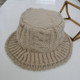 Autumn and Winter Knitted Woolen Hat All-Match Warm Fisherman Hat Twist Bucket Hat, Size: M (56-58cm)(Apricot)