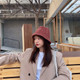 Autumn and Winter Knitted Woolen Hat All-Match Warm Fisherman Hat Twist Bucket Hat, Size: M (56-58cm)(Red Wine)