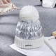 MZ152 Autumn and Winter Cute Wool Ball Knitted Hat Women Plus Velvet Warm Ear Protection Wool Hat, Size: One Size(White)