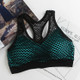 Breathable Mesh Sport Bra Top Women Hollow Out Cross, Size:F(Green)