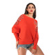 Loose Pure Color Beaded Knit Sweater Coat (Color:Orange Size:XL)