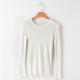 Women Button Round Neck Pullover (Color:White Size:One Size)