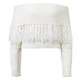 Word Shoulder Tassel Sexy Strapless Sweater (Color:White Size:M)