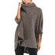 Long Hooded Bat Sleeves Top Sweater (Color:Coffee Size:One Size)