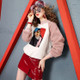 Lamb Hair Beaded Loose Thin Thick Sweater (Color:Pink Size:M)