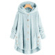 Button Plush Irregular Solid Color Coat (Color:Sky Blue Size:XXXXXL)