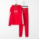 Colorblock Striped Short Lace Hooded Casual Suit (Color:Red Size:L)