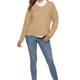 Solid Color Simple V-neck Sweater (Color:Khaki Size:XL)