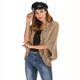 Fashion Wild Was Thin Loose Cloak Cape Sweater (Color:Brown Size:L)