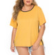 Sport Round Neck Loose T-Shirt (Color:Orange Size:XXL)