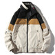 Stand Collar Casual Wild Stitching Letter Embroidery Jacket for Men (Color:White Size:L)